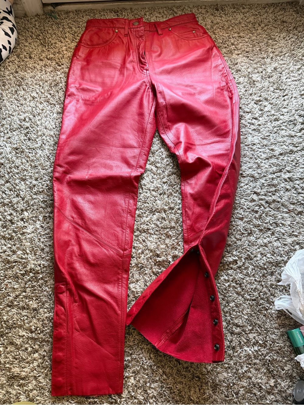 VINTAGE Harley-Davidson Red Leather Motorcycle Pants